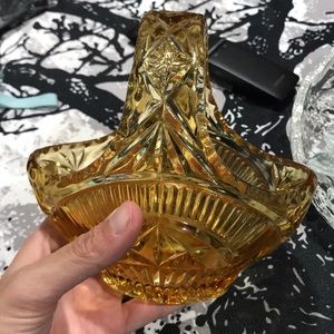 Glass Basket Candy Holder